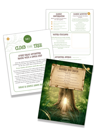 Preview pages from the Family Adventure Journal